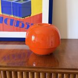 Space age orange ceramic vase, Sicart Italy ca. 1970