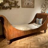 Set of 19th Century Italian Empire Flamed Walnut Sleigh Beds or Daybeds