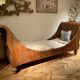 Set of 19th Century Italian Empire Flamed Walnut Sleigh Beds or Daybeds