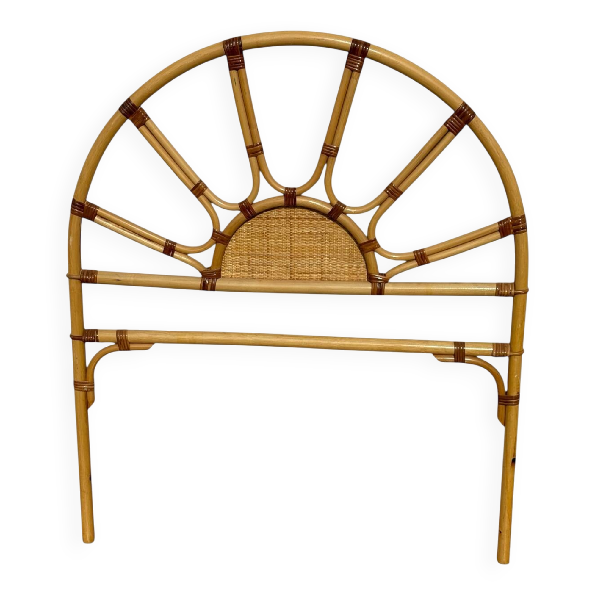 1970s rattan headboard from France