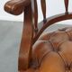 Chaise de bureau Chesterfield en cuir et bois de style anglais