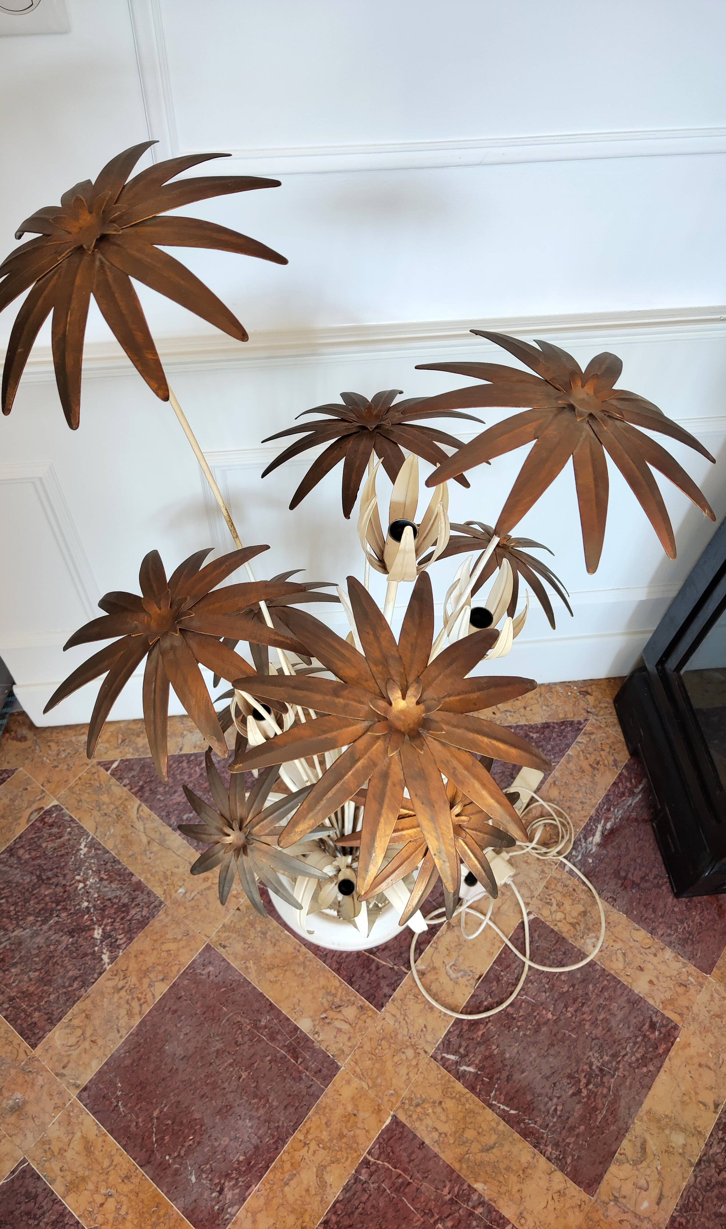 Vintage flower floor lamp by Hans Kogl 1970s