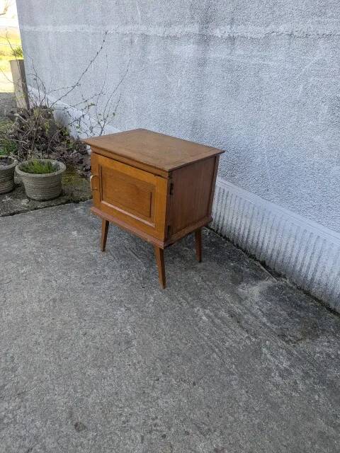 Vintage bedside table, tapered legs