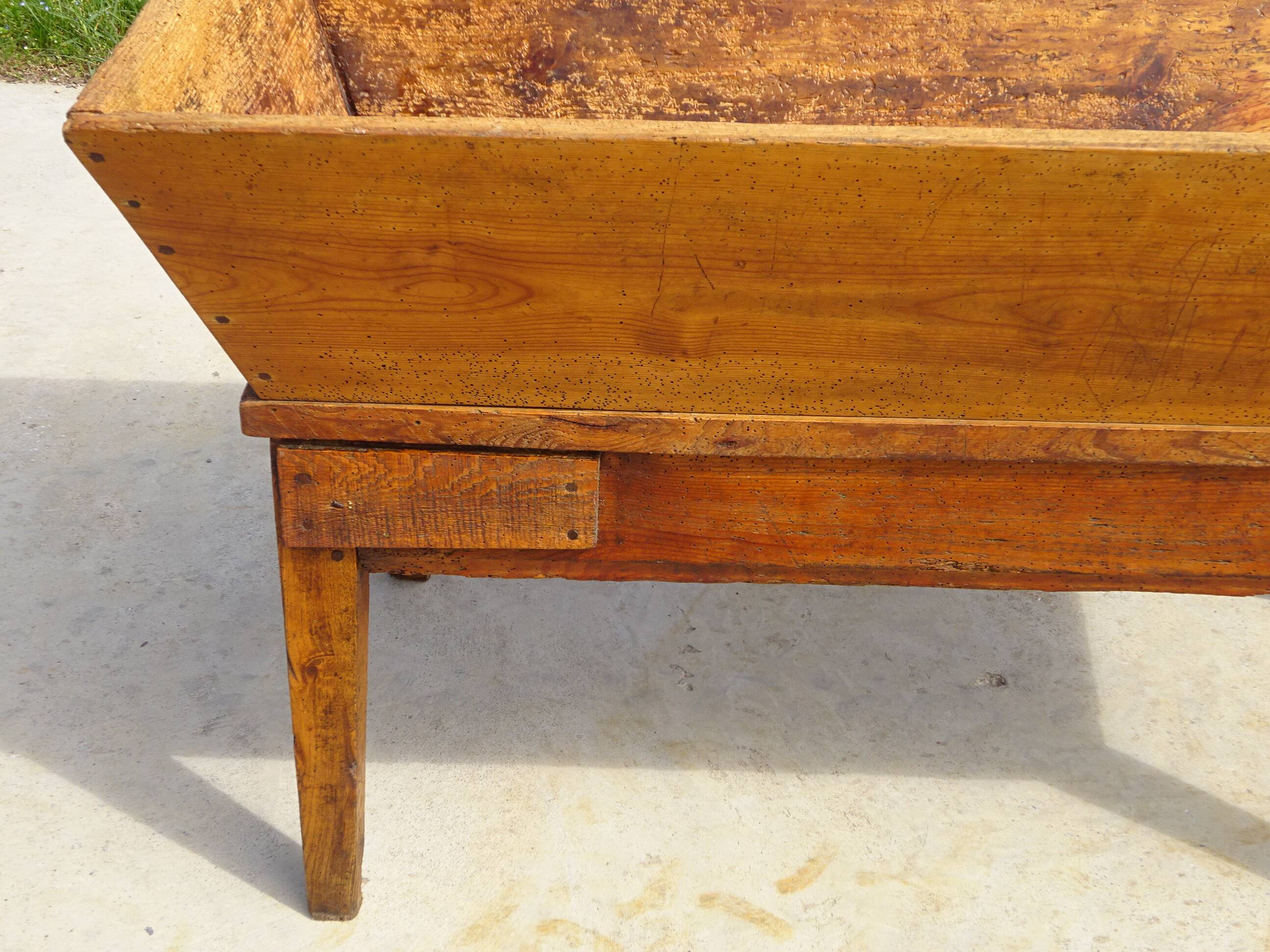 Antique kneading trough made of solid oak