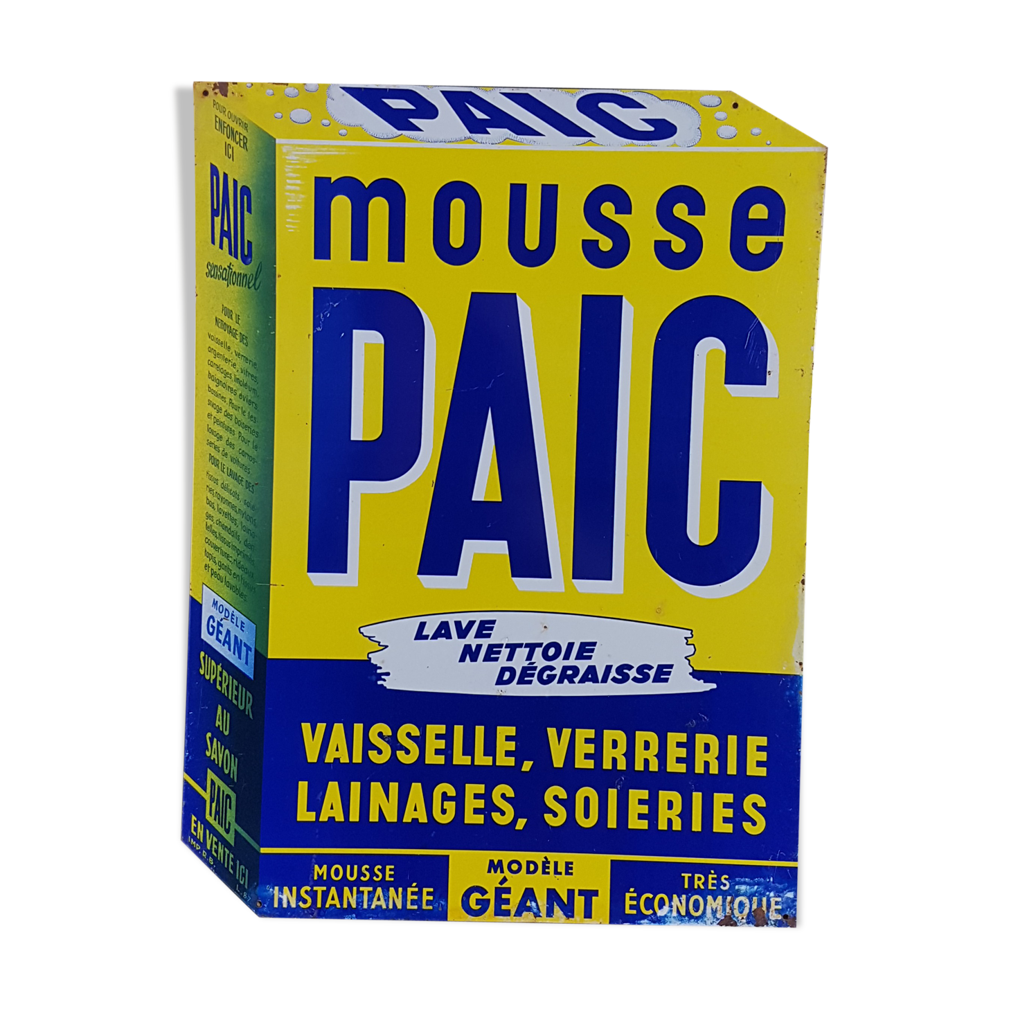 Paic vintage printed enamel sheet laundry 70