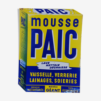 Tôle émaillée sérigraphiée pub lessive Paic vintage 70