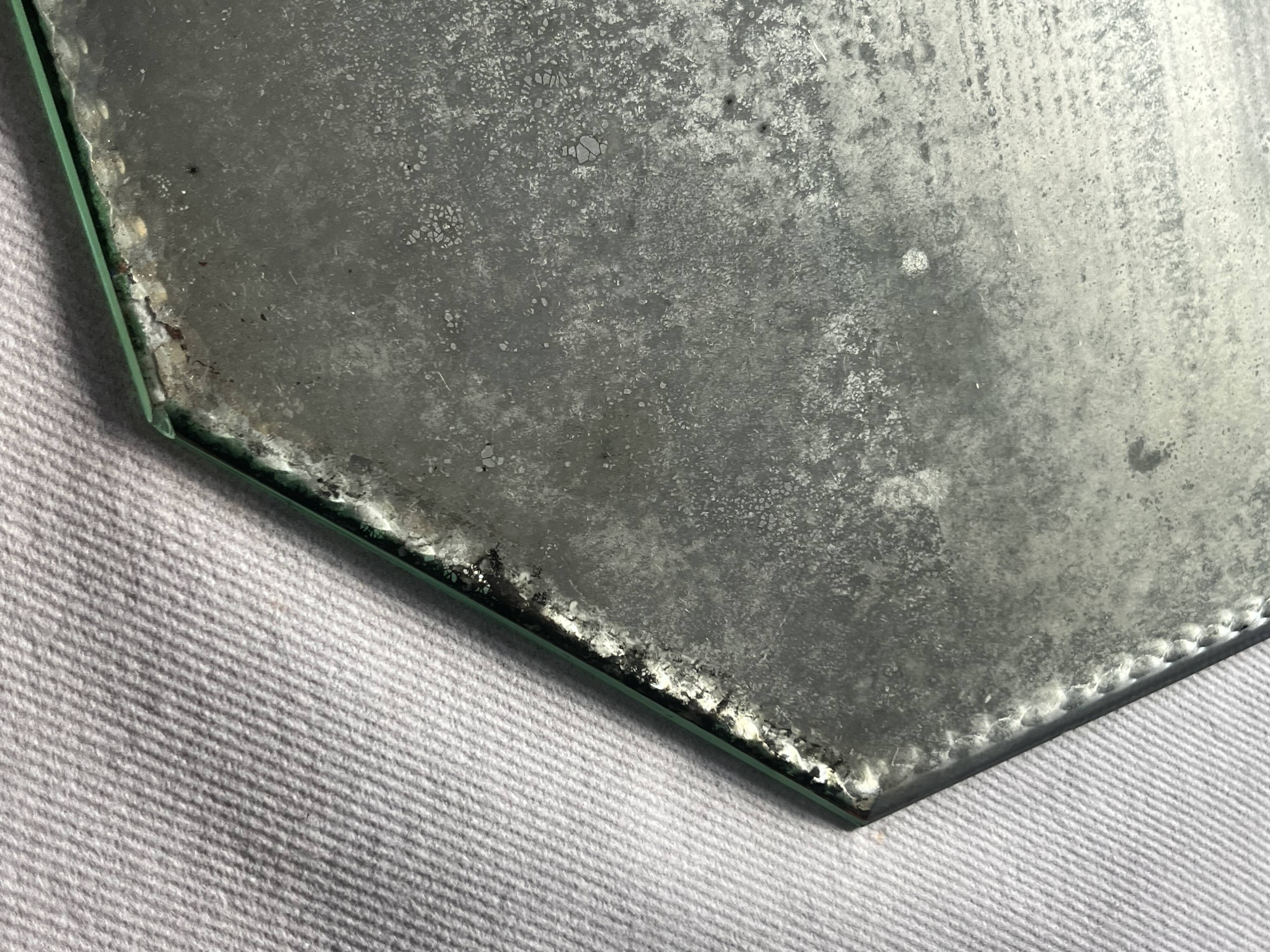 Mirror, antique octagonal tray.