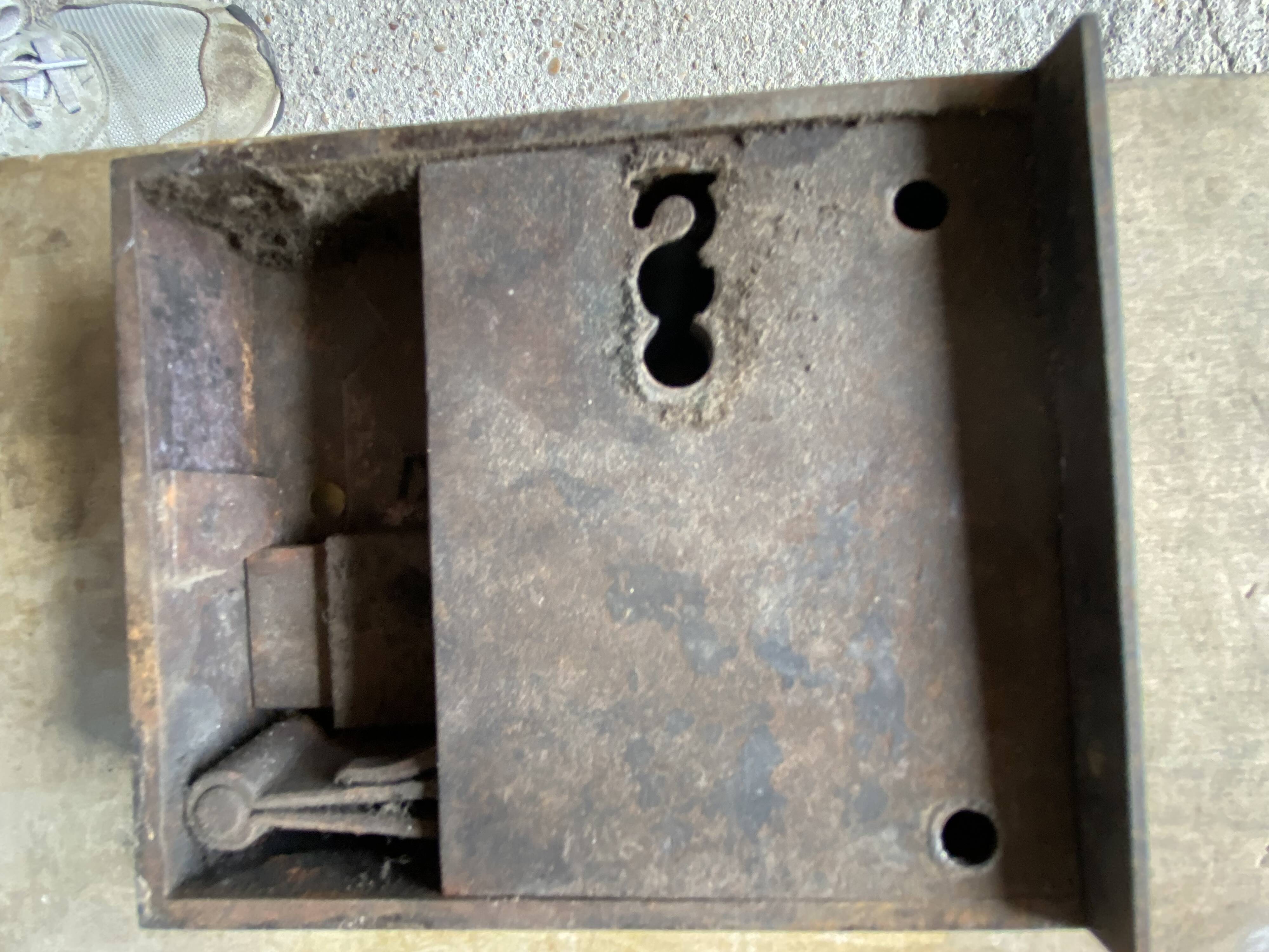 19th century limed oak wardrobe.