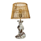 Lampe cristal et rotin vintage