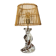 Lampe cristal et rotin vintage