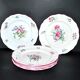 Set of 6 flat plates in Lunéville earthenware - Lamppost model with painted roses