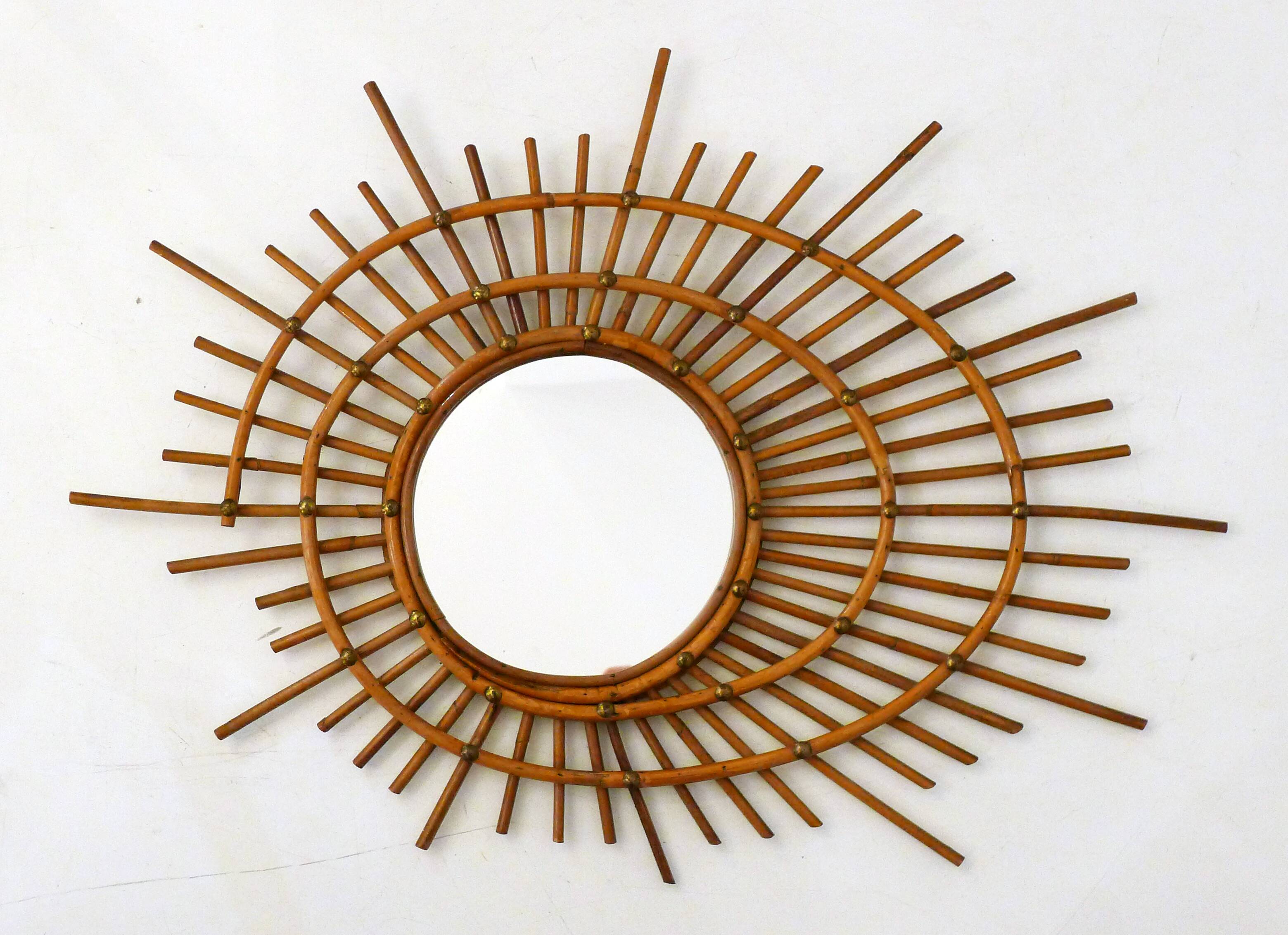 Miroir soleil ortf rotin