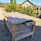 Solid raw oak table/island type "butcher's block" 180x105