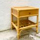 Table de chevet en bois et bambou années 70