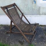 Vintage solid teak deckchair