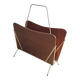 Antique wooden and brass magazine rack