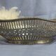 Large antique silver-plated metal bread basket