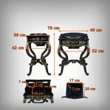 Painted wooden work table, Napoleon III period – mid 19th century