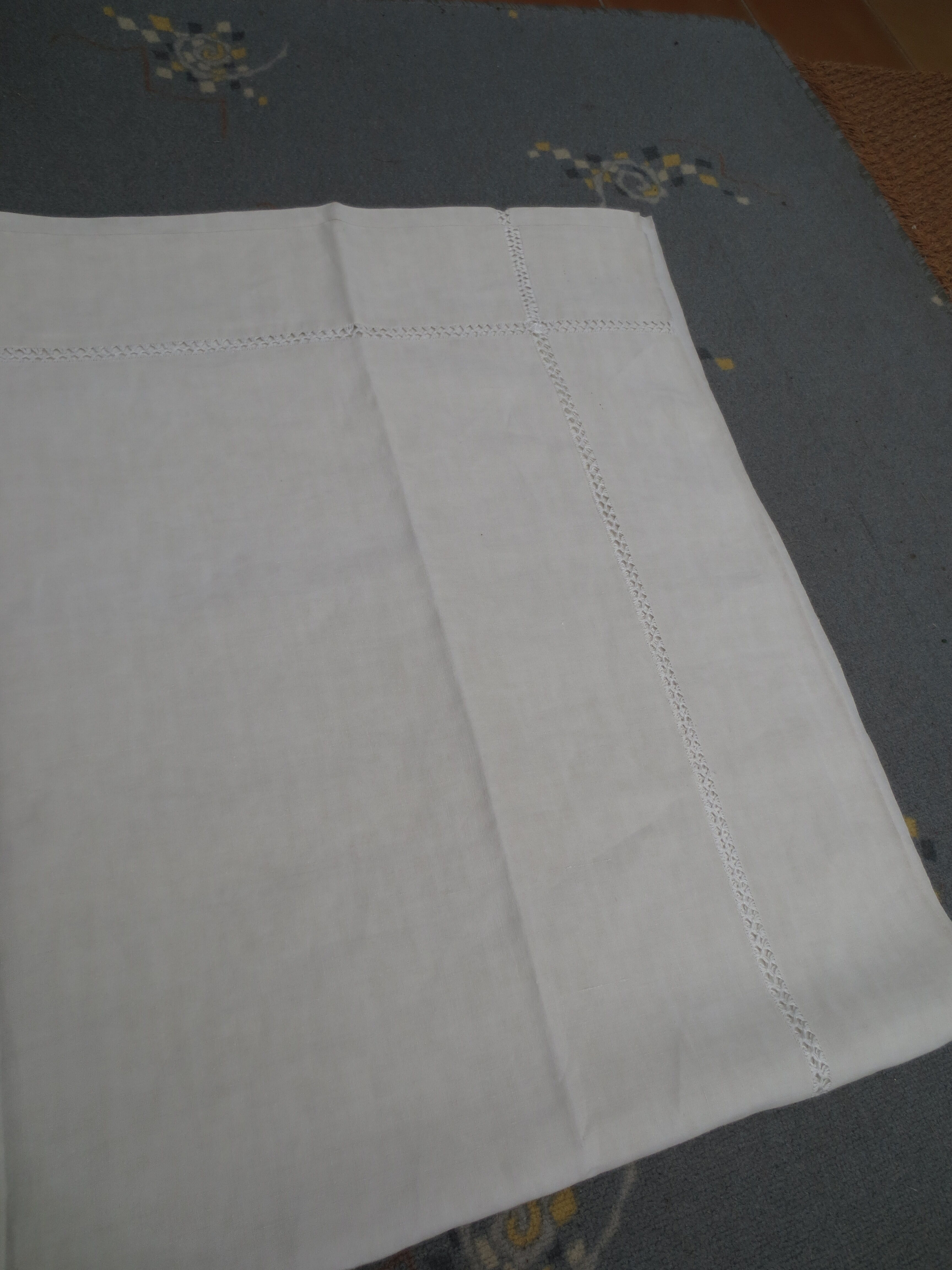 Handmade linen sheet on 3 sides