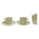 Paire de tasses Ewa, style mid-century modern, porcelaine blanche ivoire, Pologne, années 1970.