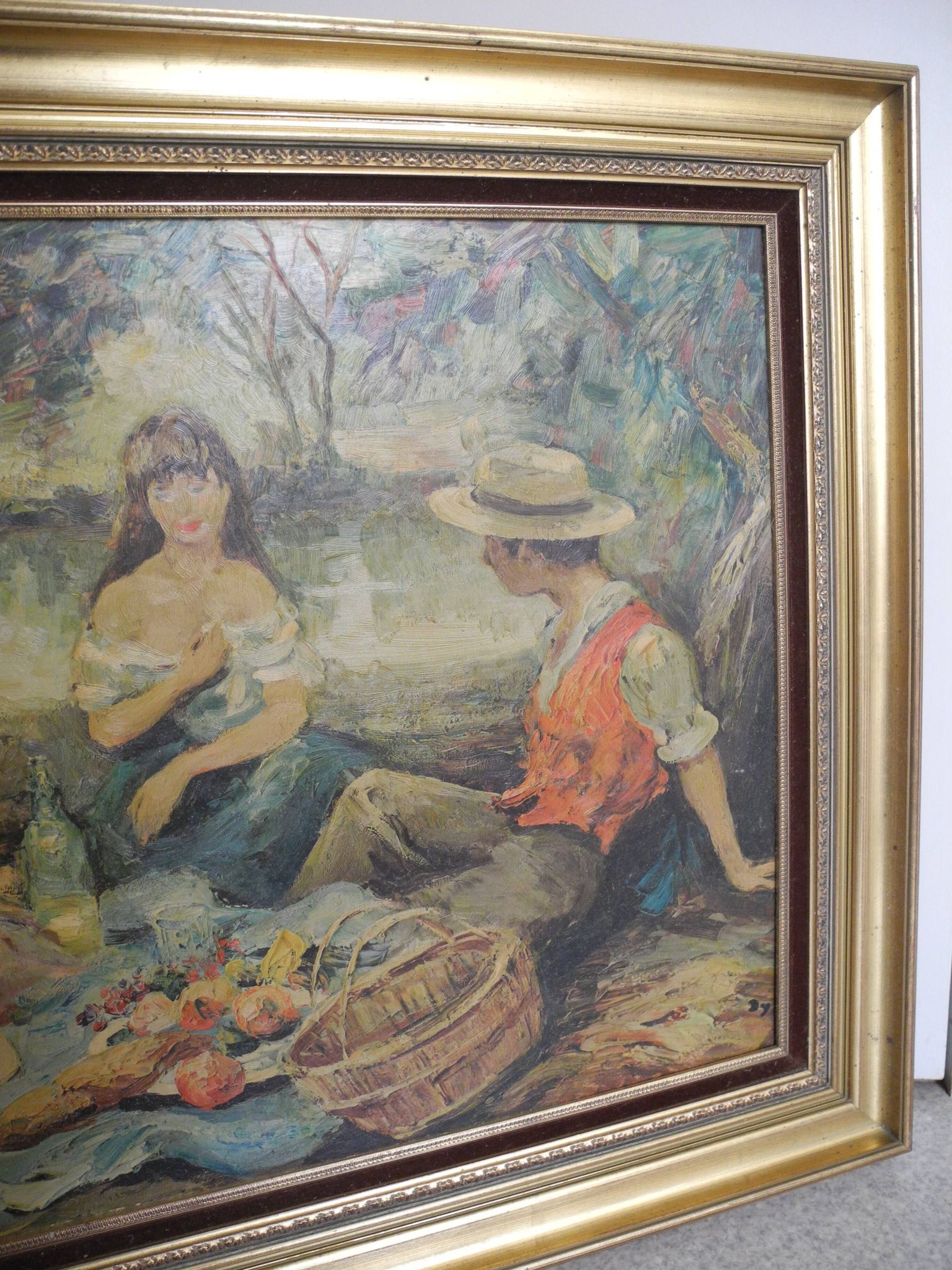 old painting reproduction Marcel Dyf vintage deco repro painting 1960