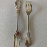 12 Christofle silver plated cake forks