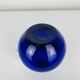 Round blue Murano glass vase with twisted handle, vintage