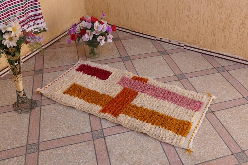 Berber wool hallway rug, 300cm x 90cm
