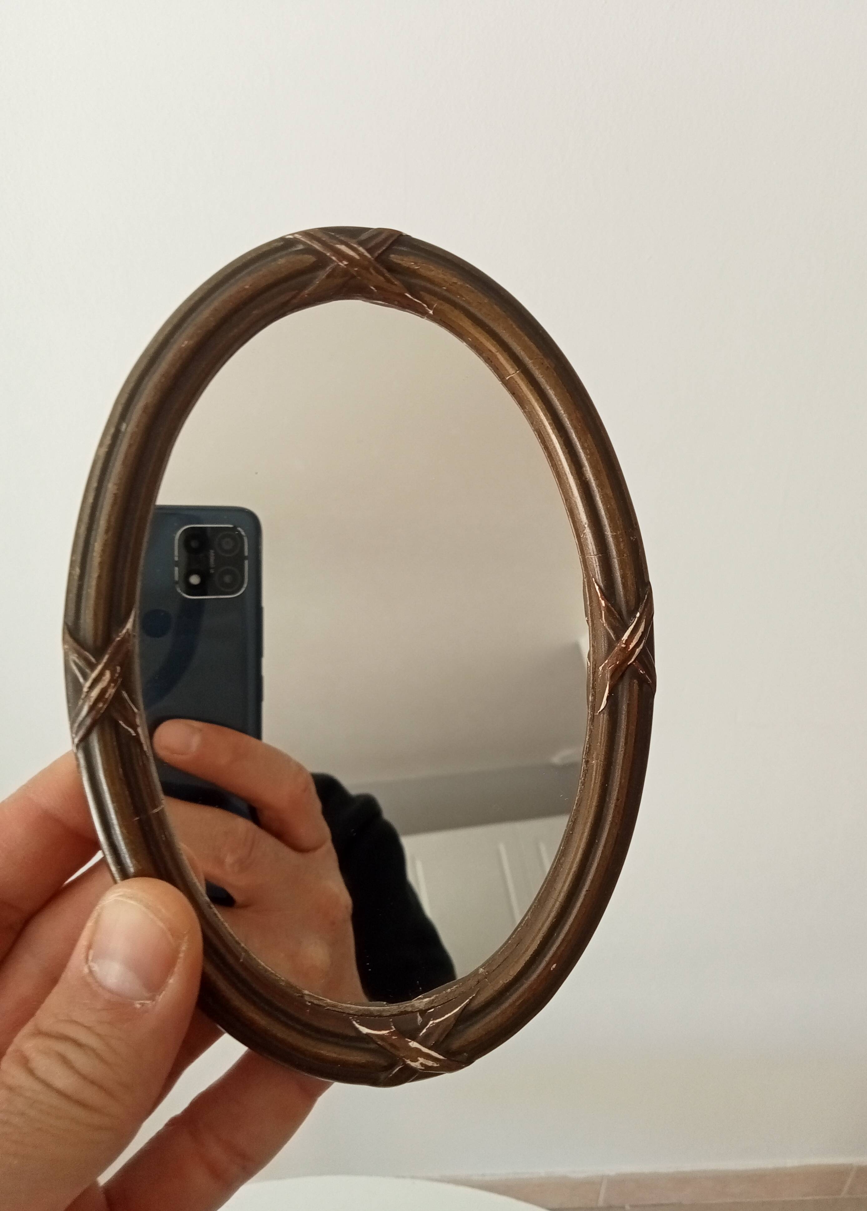 Vintage wooden mini mirror