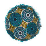 Round blue cushion