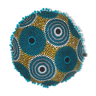 Round blue cushion