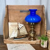 Vintage lamp "Virginia Beach" opaline & brass