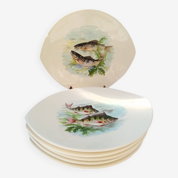 6 assiettes plates ovales Salins