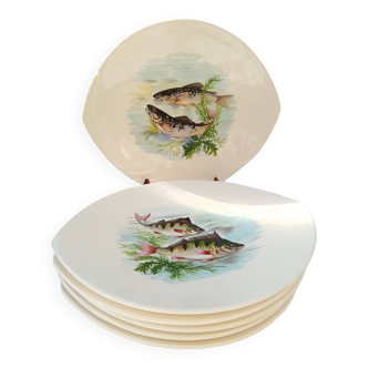 6 assiettes plates ovales Salins