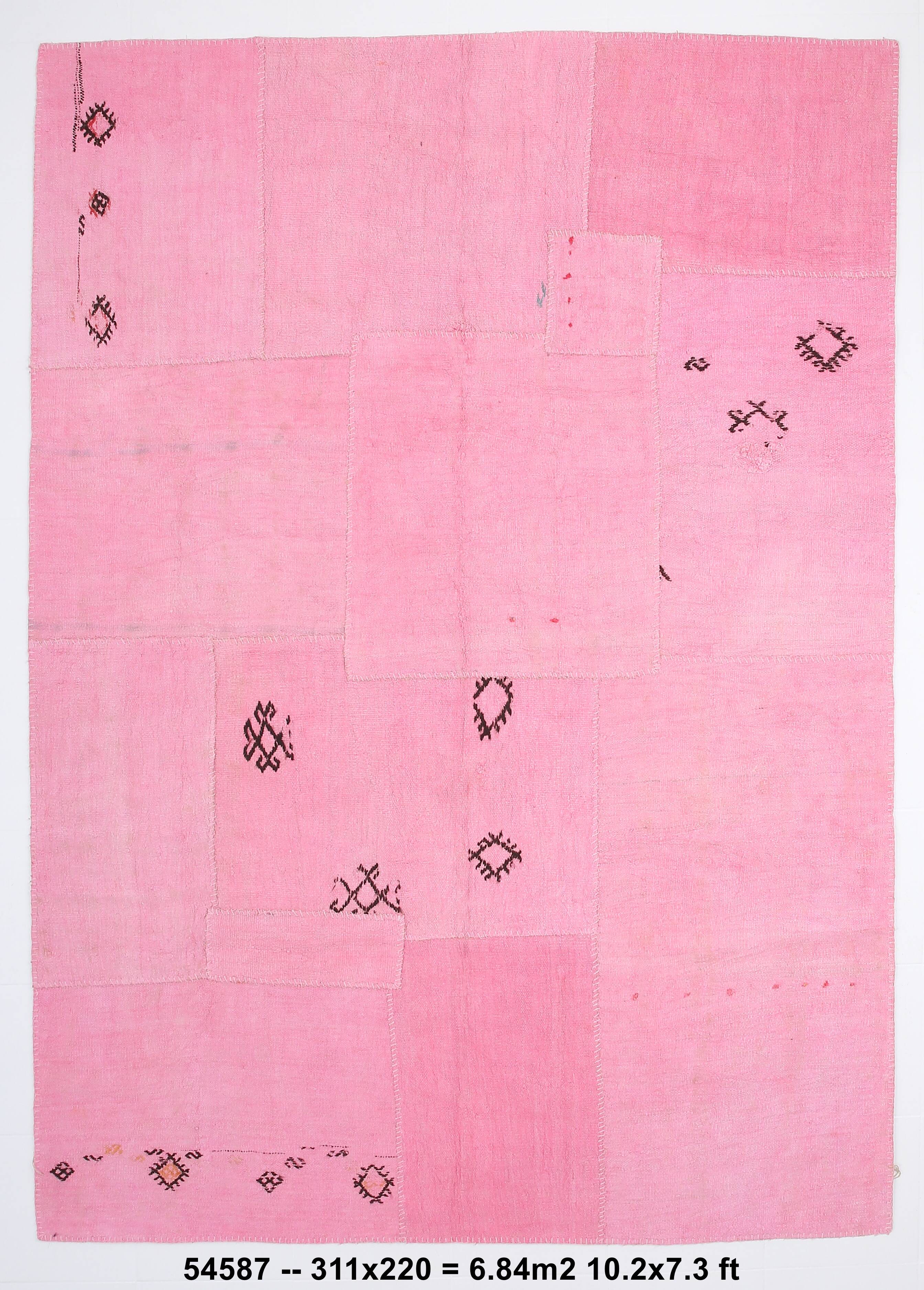 Tapis Kilim rose 7x10, 220x311 cm
