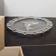 Vintage Murano glass serving platter with dolphin decoration, Italy, 1980s.