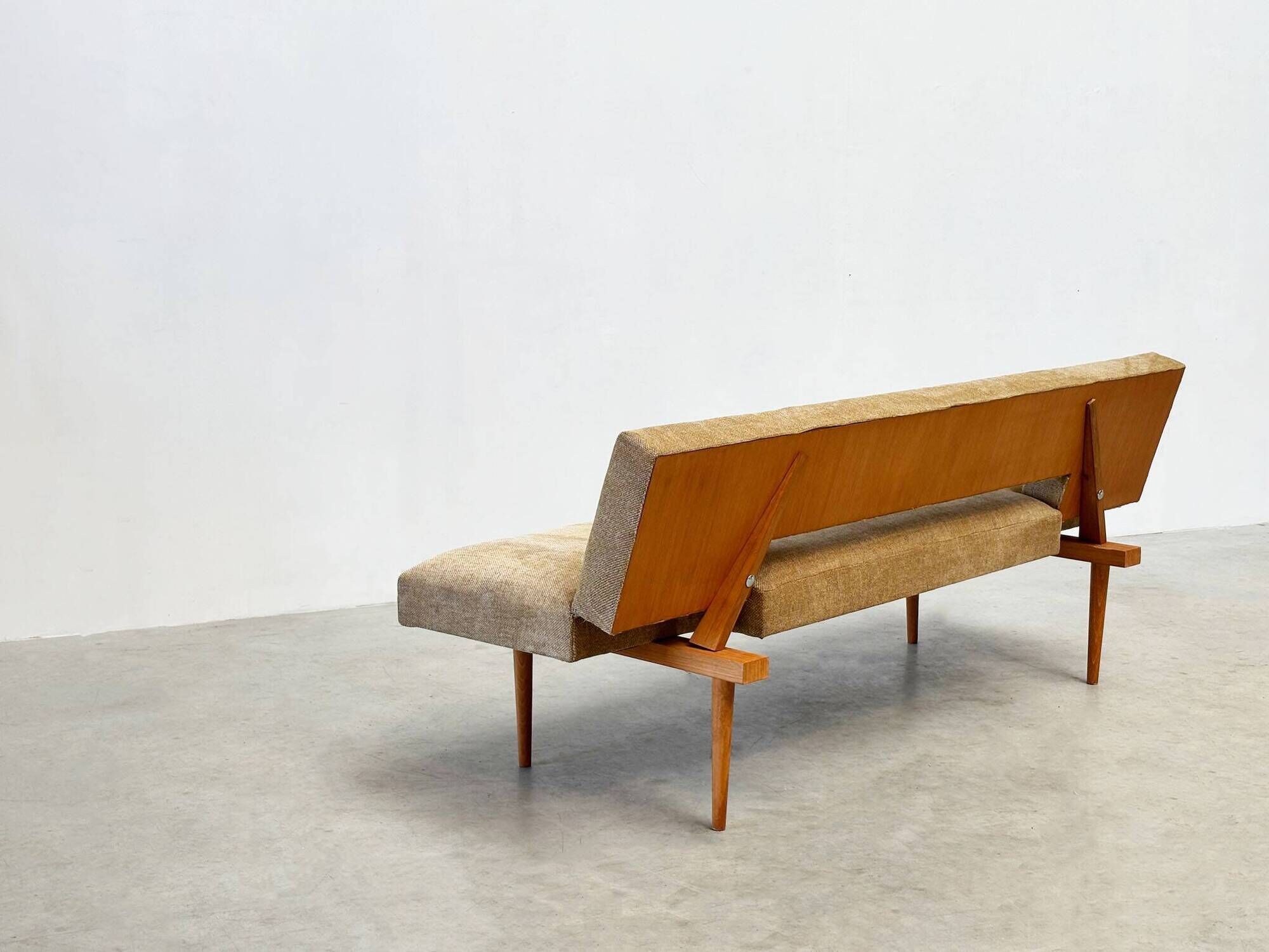 1970's German wooden sofa / daybed