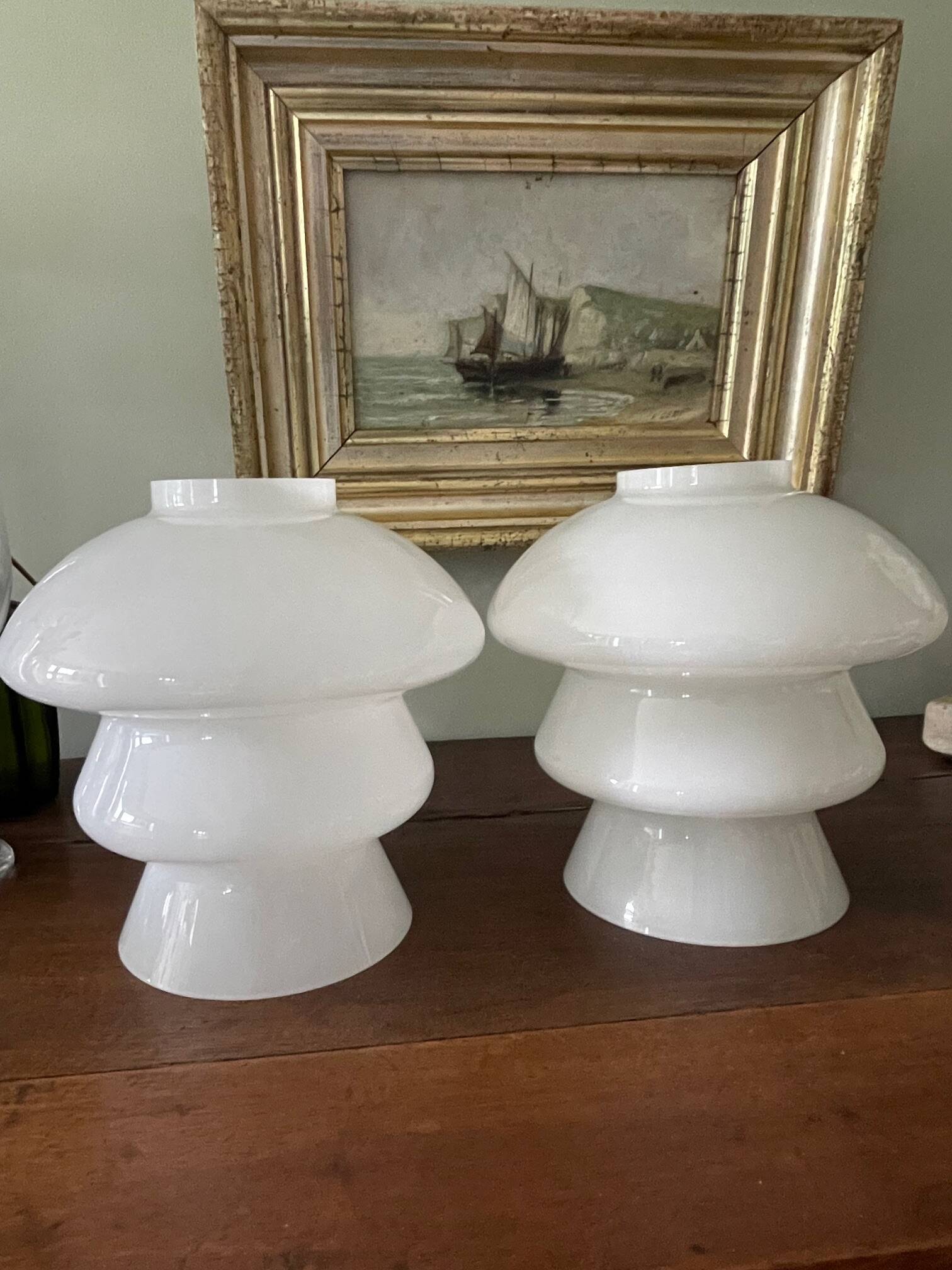 pair of opaline globes, Art Deco