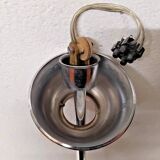 Vintage opaline lampshade chrome duck 2-arm chandelier