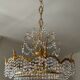 Waterfall chandelier in gilded bronze and crystal tassels