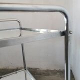 Desserte roulante, chrome et miroirs style art déco