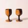 Verres à vin en bois sculpté ,bois d'olivier ,lot de deux