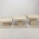 Set of 3 Italian Travertine Coffee Tables, 1980s
