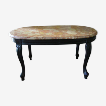 Oval marble tray coffee table
