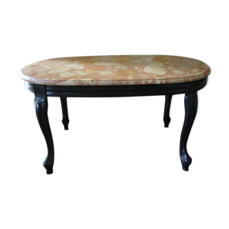 Oval marble tray coffee table