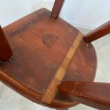 Set of 4 Imperial Loyalist brutalist wooden chairs, vintage 60s design