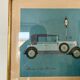 Vintage framed automotive poster