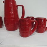 Vintage ceramic red lemonade service