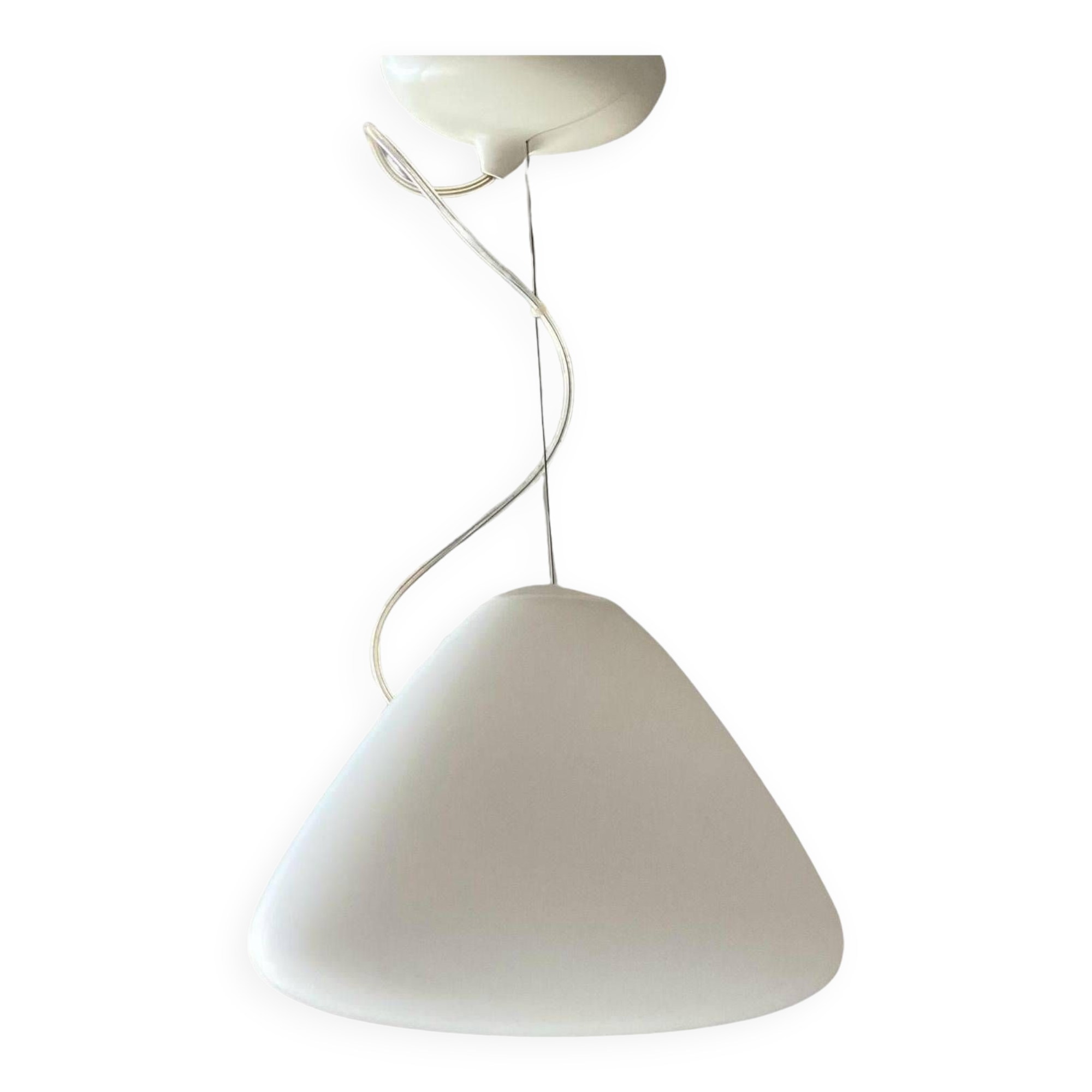 White glass pendant " Capsule " designed by Ross Lovegrove for Artemide. Italy 2010