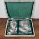 Box of 12 silver metal crustacean forks